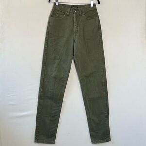 Vintage GUESS Jeans Womens Size 30 Dark Green Denim High Rise Straight Leg